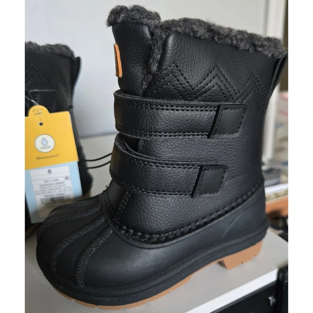 Cat & Jack Denver Toddler Black Waterproof Winter Snow Boots Size 6 -20F Rated
